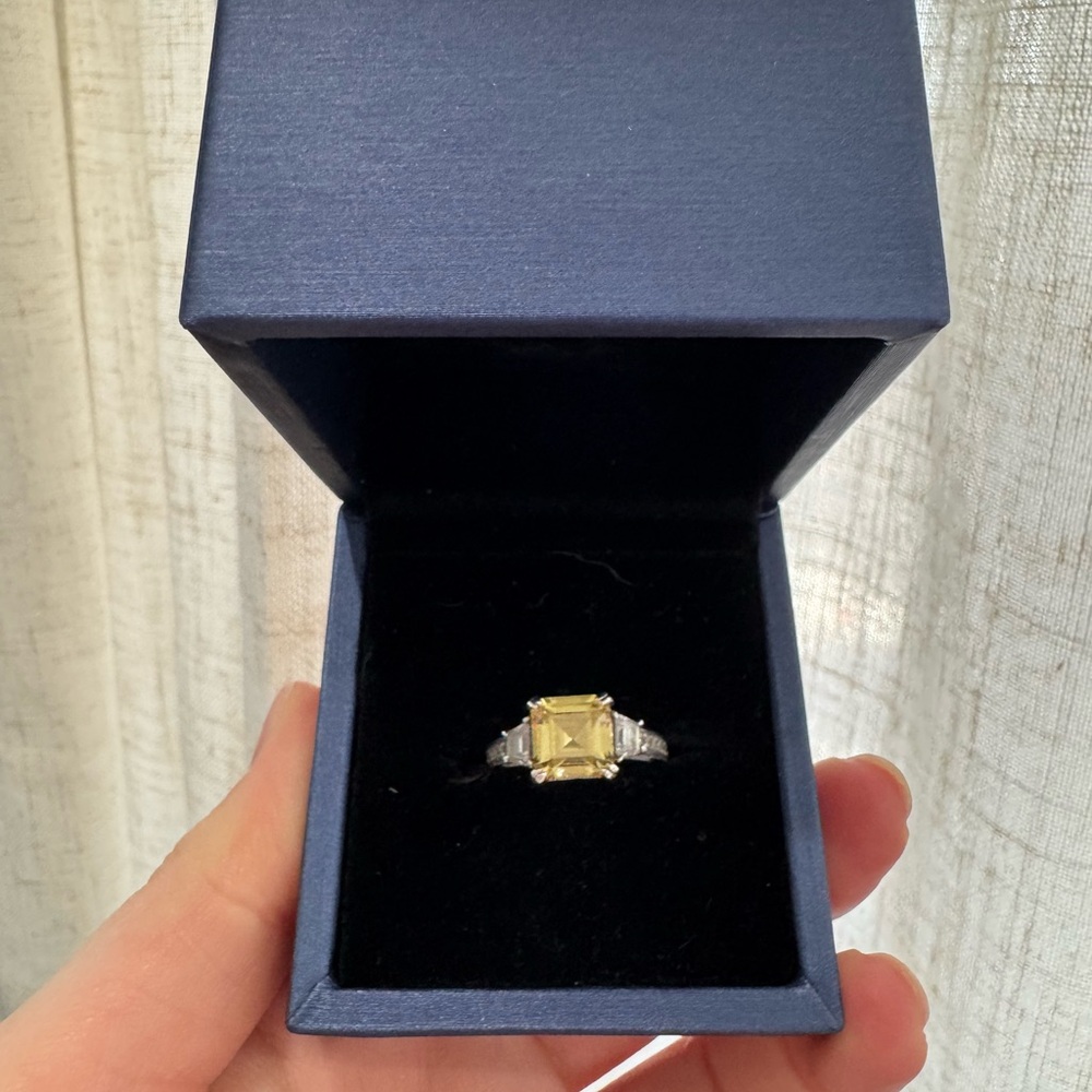 Italo Faux Canary Yellow Diamond Gemstone Ring